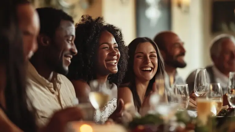 Events-Arizona a wedding rehearsal dinner with family members laughing and sharing stories
